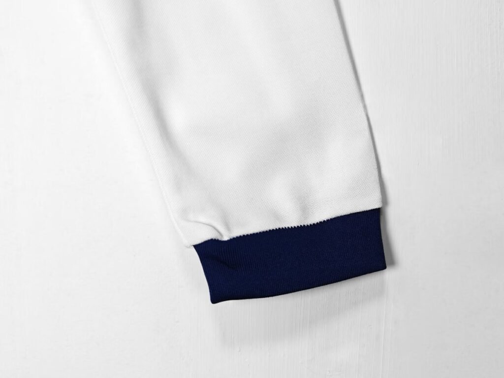 Retro 16/17 Real Madrid White with Navy Blue Stripes Home Long Sleeve Jersey