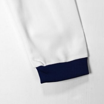 Retro 16/17 Real Madrid White with Navy Blue Stripes Home Long Sleeve Jersey