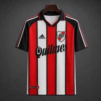Retro 00/01 River Plate Away Red/White Stripes Jersey