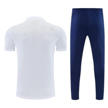 26/27 Marseille White&Navy Blue Short Sleeve Tracksuit + Long Pants