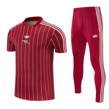 26/27 Arsenal Red Stripes Short Sleeve Tracksuit + Long Pants