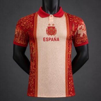 Player Version 2026 Spain National Team Away Heritage Pattern Jersey