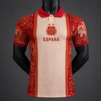 Player Version 2026 Spain National Team Away Heritage Pattern Jersey
