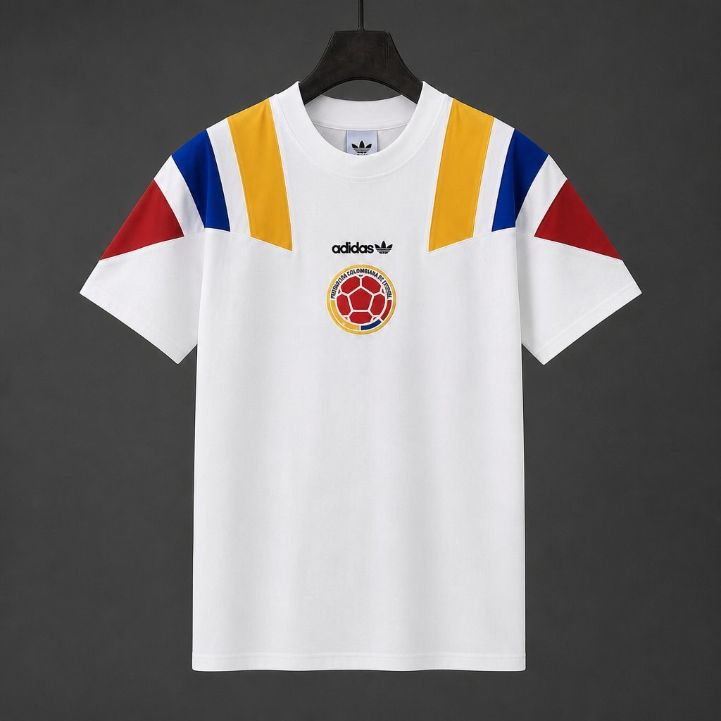 2026 Colombia White EQT Tricolor Casual Retro T-Shirt