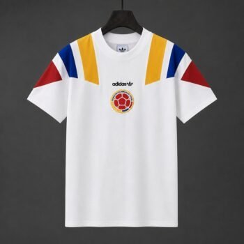 2026 Colombia White EQT Tricolor Casual Retro T-Shirt