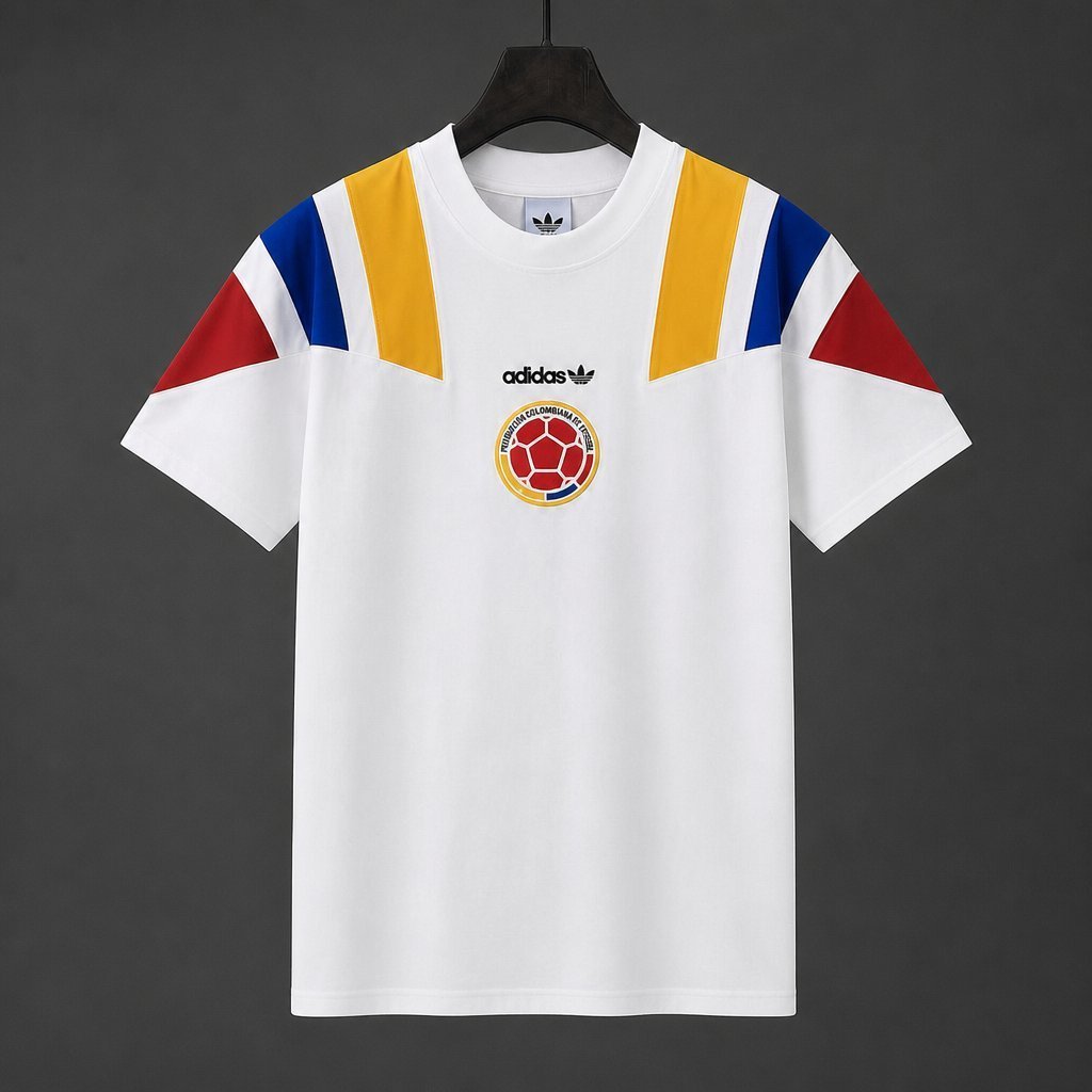 2026 Colombia White EQT Tricolor Casual Retro T-Shirt