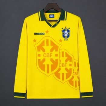 Retro 1994 Brazil Home Long Sleeve Yellow Jersey