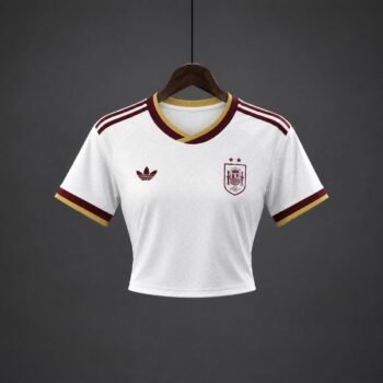 26/27 Women Spain Away White Crop Jersey