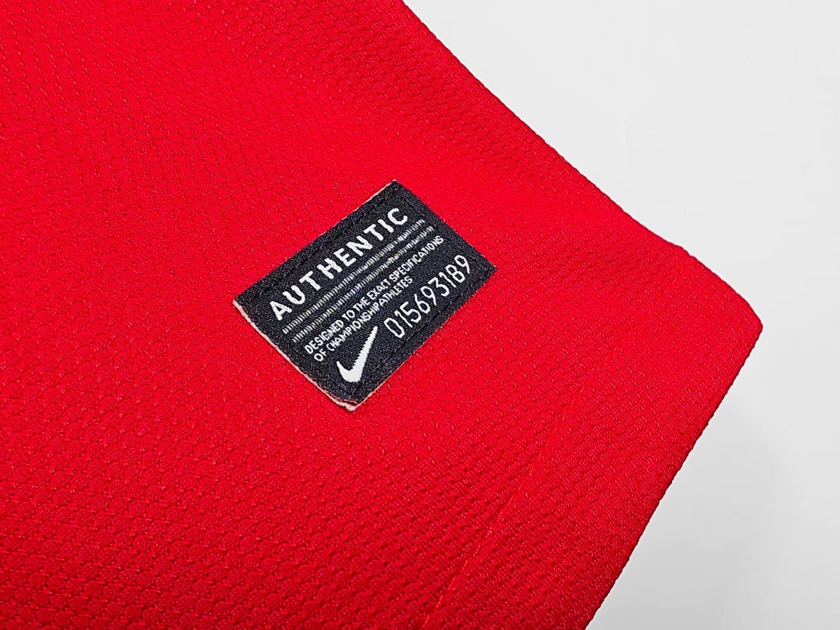 Retro 2014 Portugal Home Red with Dark Stripes Long Sleeve Jersey