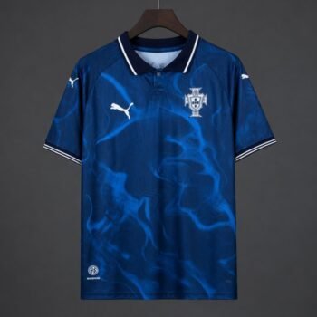 2026 Portugal Navy Blue with Blue Flame Pattern Away Jersey