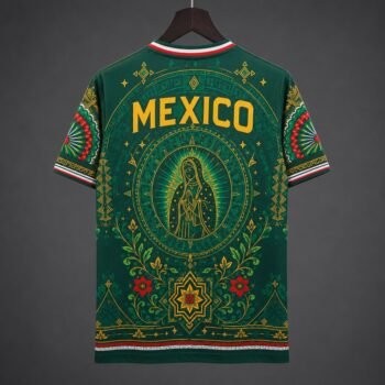 2026 Mexico Special Edition Green with Virgin of Guadalupe and Aztec Pattern Jersey