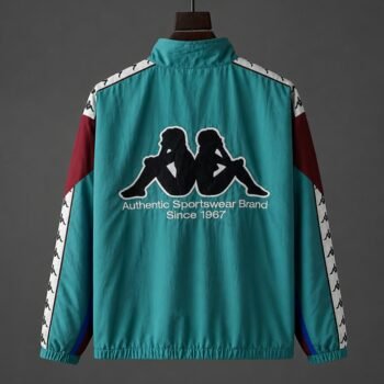 Retro 1967 Barcelona Teal & Blue & Burgundy Kappa Windbreaker Jacket