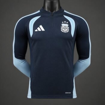 Player Version 2026 Argentina Away Navy Blue Long Sleeve Jersey