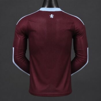 Player 2627 Aston Villa FC Home Long Sleeve Jersey With Sponsor Home Jersey - Image 2