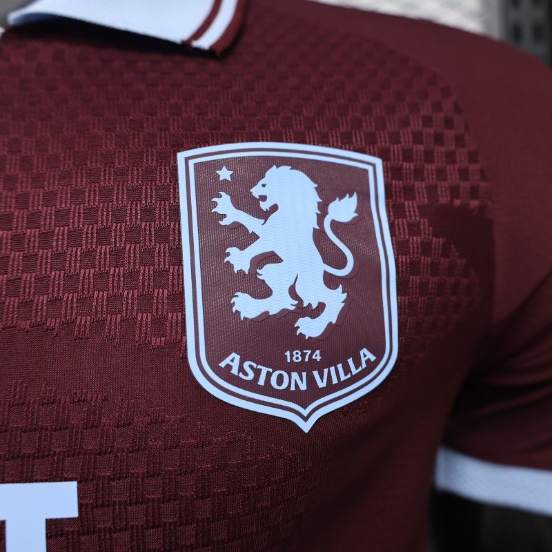 Player 2627 Aston Villa FC Home Maroon Jersey With Sponsor Home Jersey