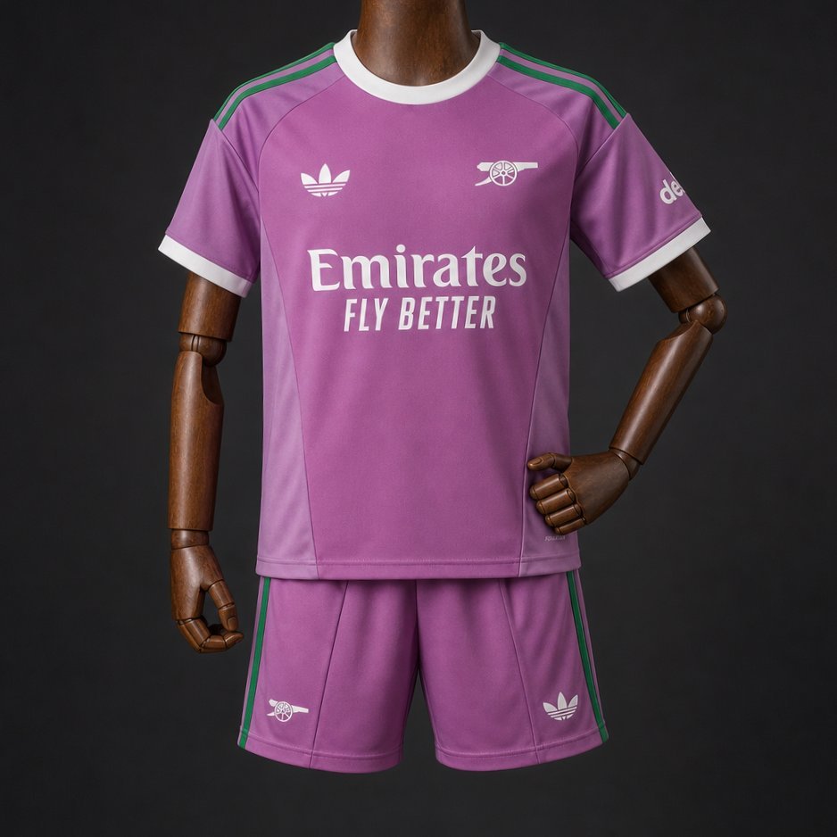 Kids Arsenal Goalkeeper 5 Purple Jersey 2026/27 Home Jersey