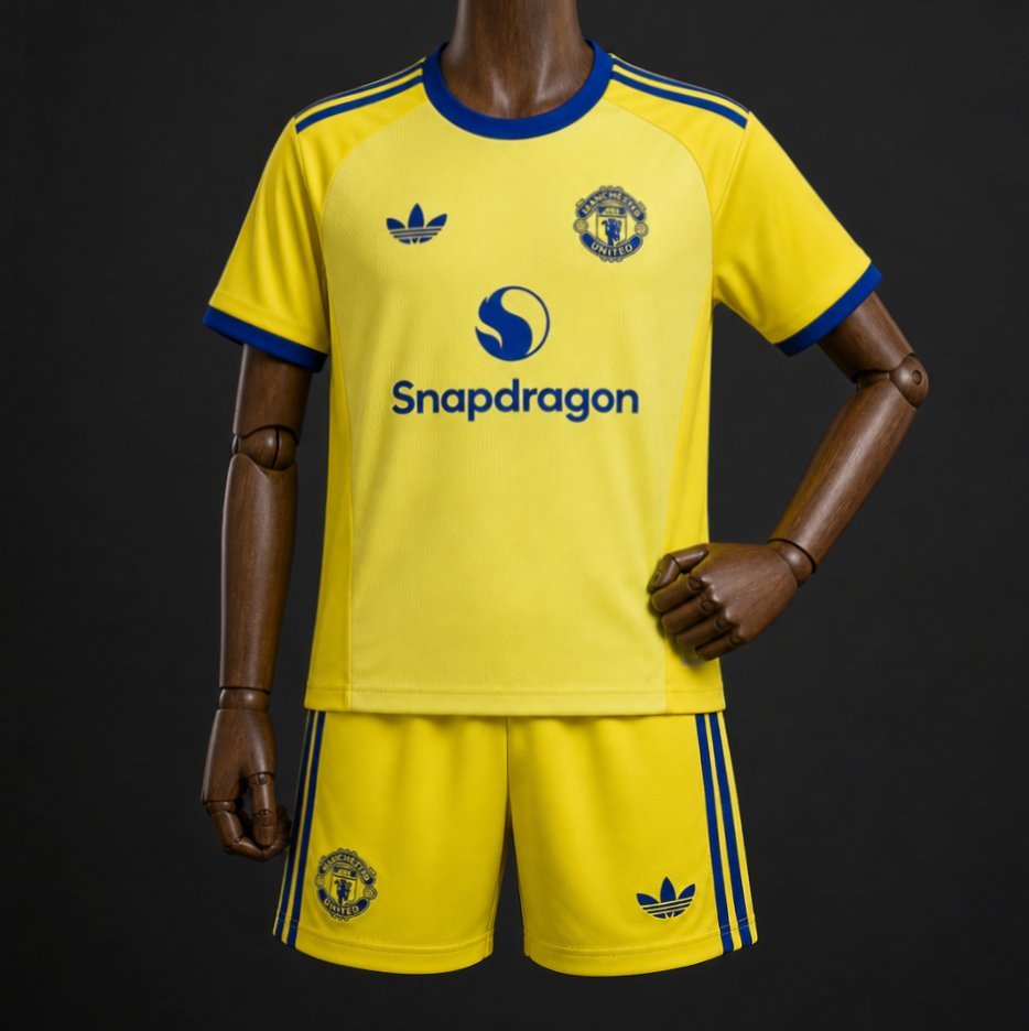 Kids Manchester United Yellow Goalkeeper Jersey 2026/27 Home Jersey