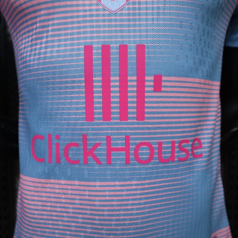 Player 2627 Fulham FC Third Blue Pink Jersey Home Jersey