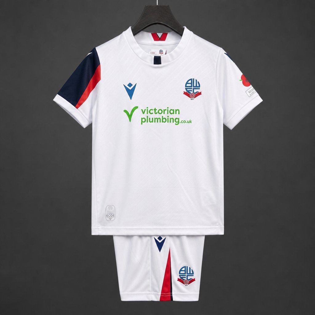 Kids Bolton Wanderers Home White Jersey Kit 2026/27 Home Jersey
