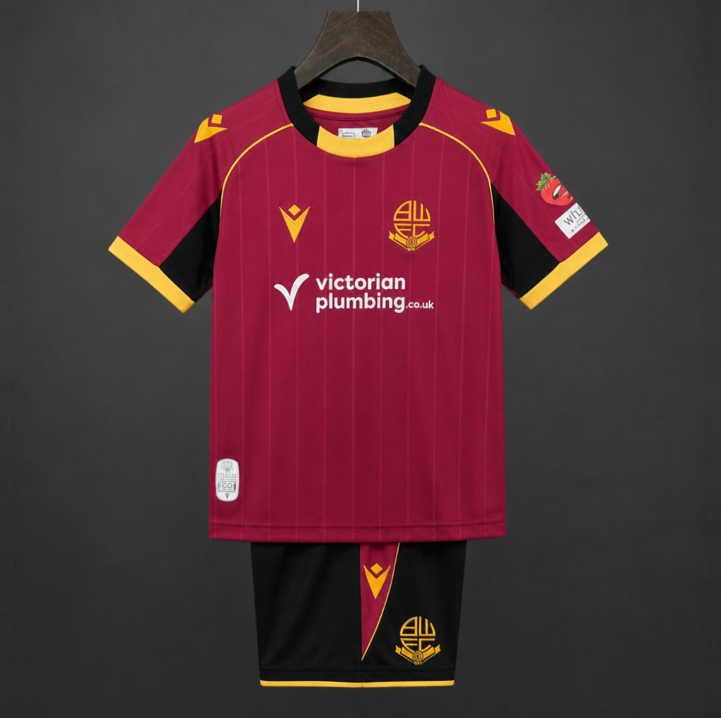 Kids Bolton Wanderers Away Red Jersey 2026/27 Home Jersey