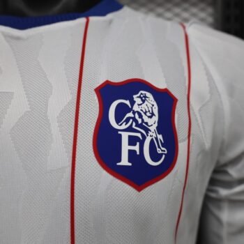 Player 2627 Chelsea FC White with Red Pinstripe Third Long Sleeve Jersey Home Jersey - Image 5