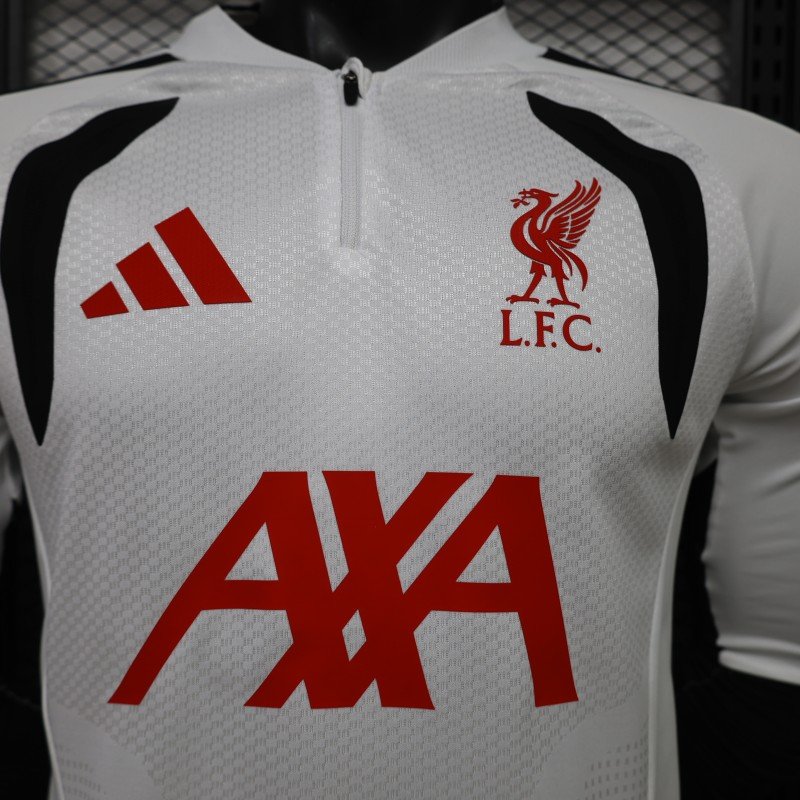 Player 2627 Liverpool FC White Long Sleeve Jersey Home Jersey