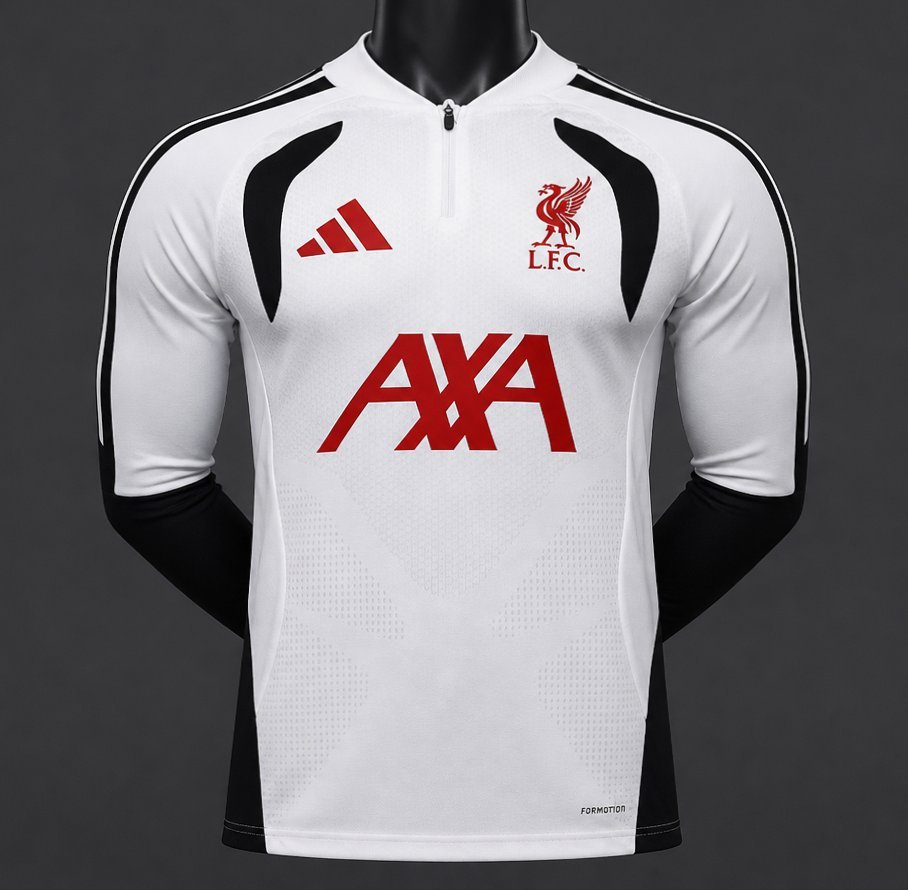 Player 2627 Liverpool FC White Long Sleeve Jersey Home Jersey