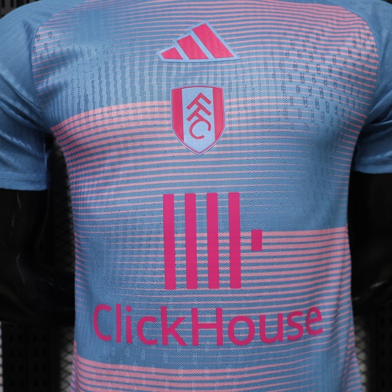 Player 2627 Fulham FC Third Blue Pink Jersey Home Jersey