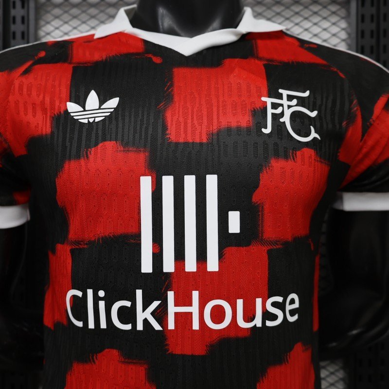 Player 2627 Fulham Away RedBlack Jersey Home Jersey