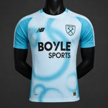 Player 2627 West Ham United Third White Blue Jersey Home Jersey - Image 2