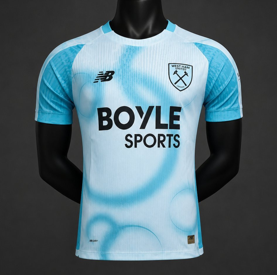 Player 2627 West Ham United Third White Blue Jersey Home Jersey