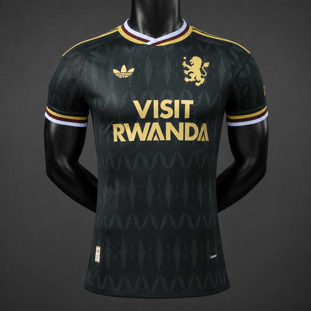 Player 2627 Aston Villa FC Away Black Jersey Home Jersey