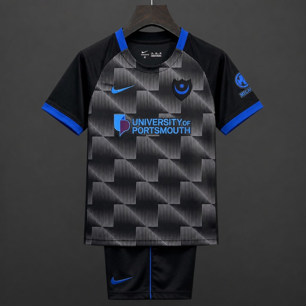Kids Portsmouth Third Black Jersey Kit 2026/27 Home Jersey
