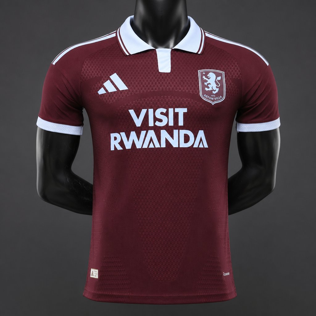 Player 2627 Aston Villa FC Home Maroon Jersey With Sponsor Home Jersey