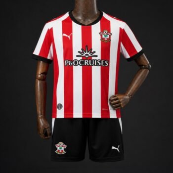 Kids Southampton FC Red White Vertical Stripes Home Jersey Kit 2026/27 Home Jersey - Image 1