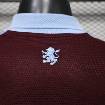 Player 2627 Aston Villa FC Home Maroon Jersey With Sponsor Home Jersey - Image 3