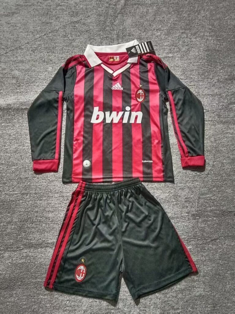 AC Milan 2009/10 Kids Home Long Sleeve Kit