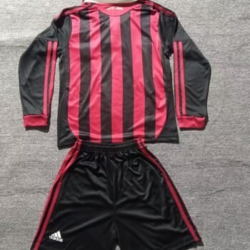 AC Milan 2009/10 Kids Home Long Sleeve Kit - Image 3