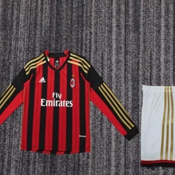 AC Milan 2013/14 Kids Home Long Sleeve Kit - Image 1