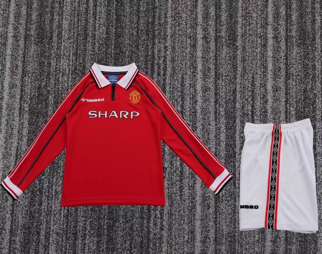 Manchester United 1998/99 Kids Home Long Sleeve Kit