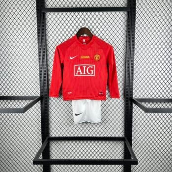 Manchester United 0708 Home Long Sleeve Retro Jersey - Image 1