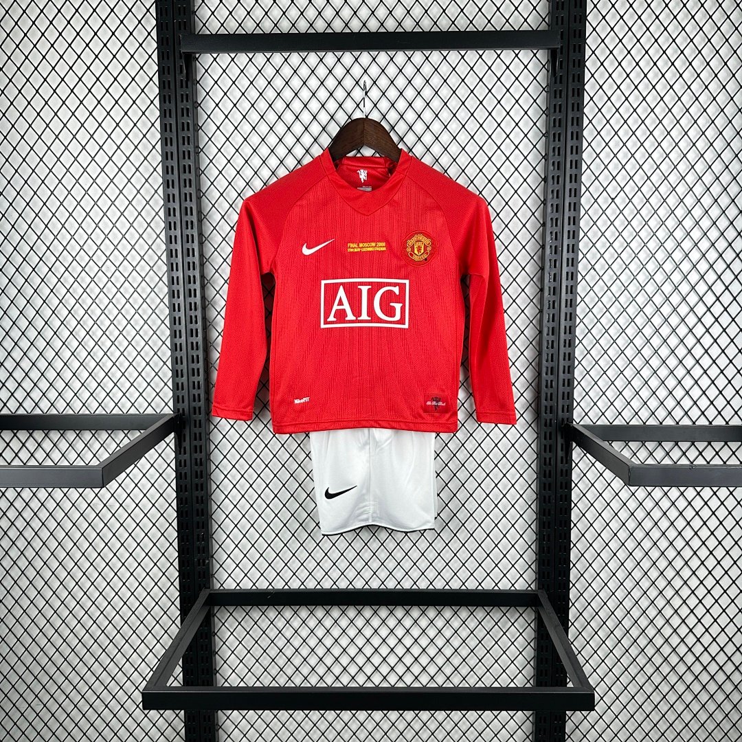 Manchester United 0708 Home Long Sleeve Retro Jersey - Image 1