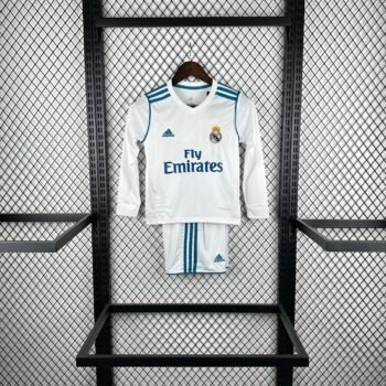 Real Madrid 1718 Home Long Sleeve Retro Jersey - Image 1