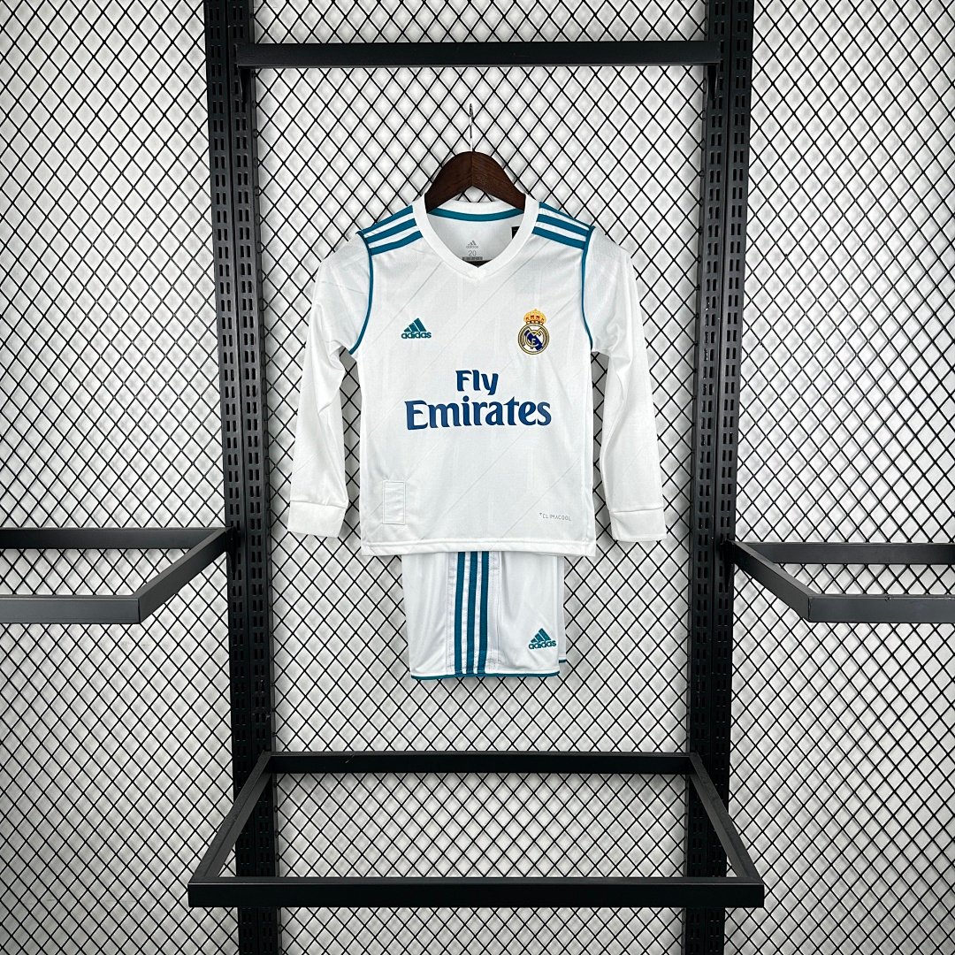Real Madrid 1718 Home Long Sleeve Retro Jersey - Image 1