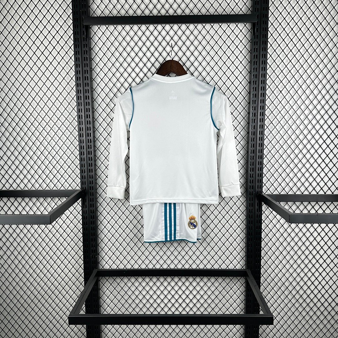 Real Madrid 1718 Home Long Sleeve Retro Jersey - Image 3