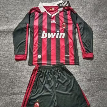 AC Milan 2009/10 Kids Home Long Sleeve Kit - Image 1