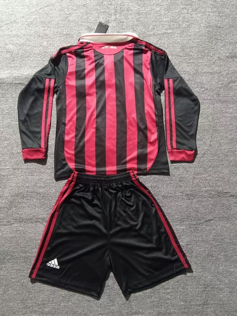 AC Milan 2009/10 Kids Home Long Sleeve Kit