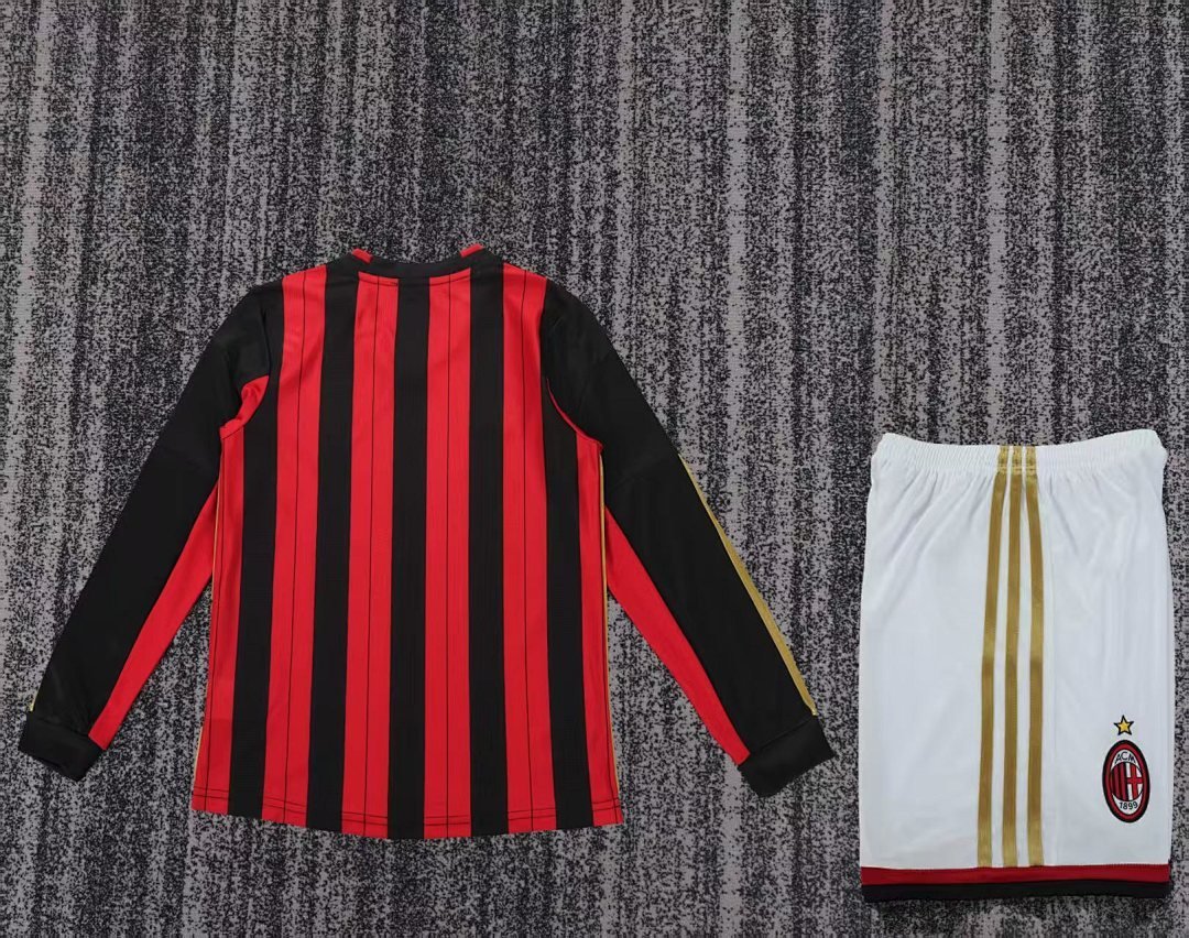 AC Milan 2013/14 Kids Home Long Sleeve Kit - Image 2