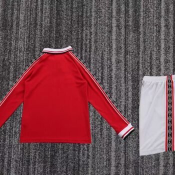Manchester United 1998/99 Kids Home Long Sleeve Kit - Image 2