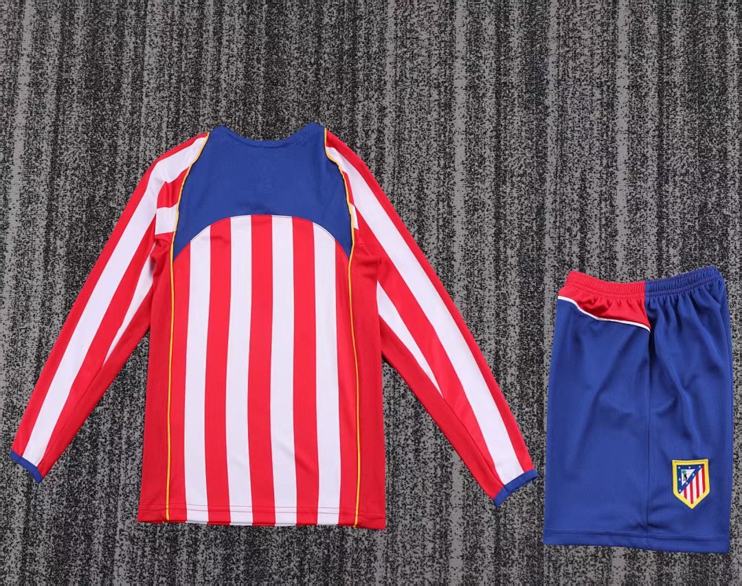 Atlético de Madrid 2004/05 Kids Home Long Sleeve Kit - Image 2